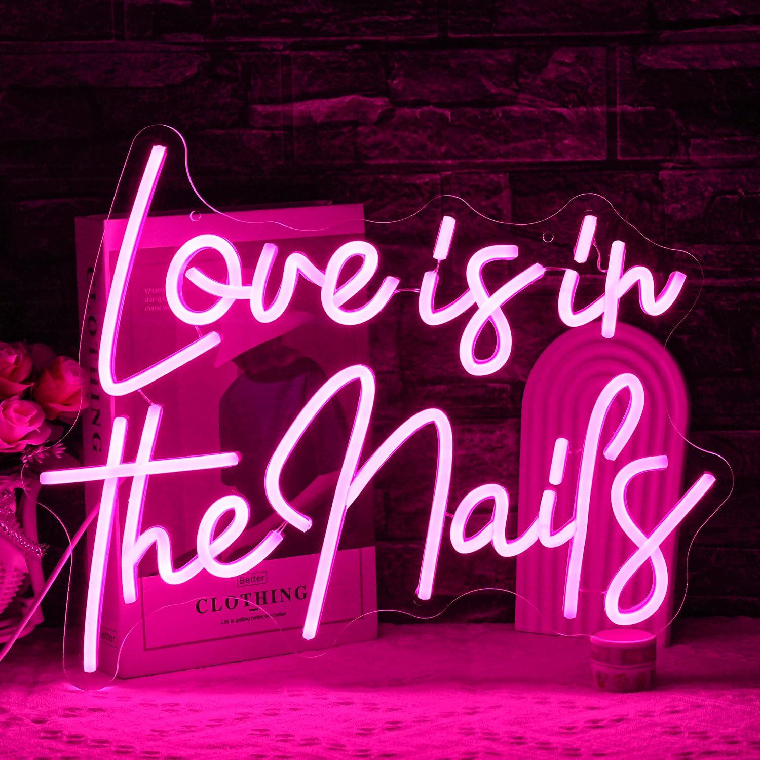 Love Is In The Nails Neon Sign - Beauty No Makeup recension och pris