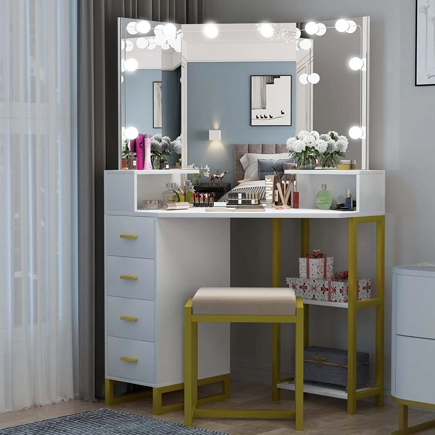 Beauty Vanity Set with LED Lig - Beauty Makeup Vanity Set recension och pris