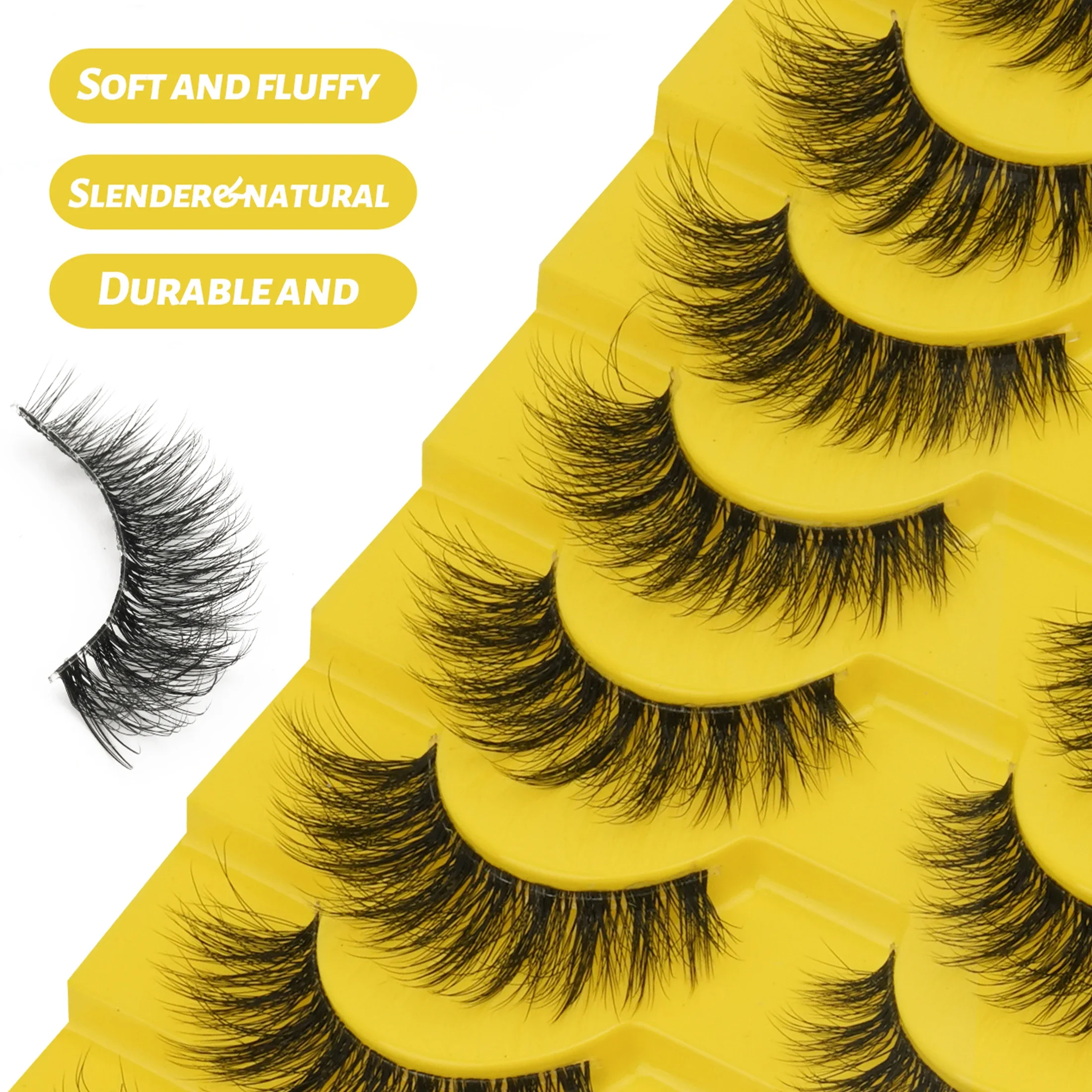 5 Pairs Messy Fluffy Strip Fal - Beauty Makeup Women recension och pris